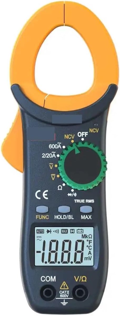 Digitale Multimeter - Stroomtang Tester - Elektrische Metingen - Automatisch Bereik - Compact Ontwerp - Zwart