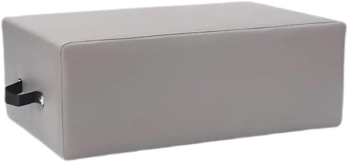 Pilates Box - Yoga Accessoire - Lichaamsvorming - Eikenhout PU Leer - 67 cm - Grijs