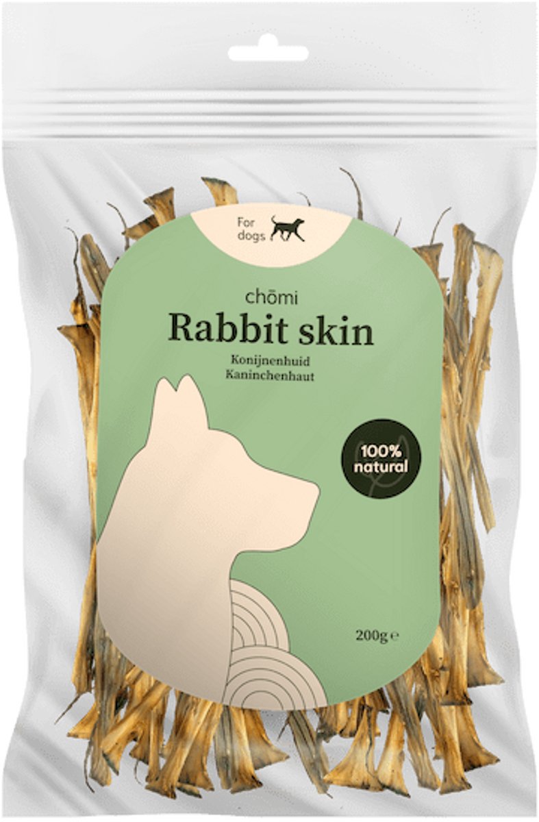 Chōmi Chomi Pets - Konijnenhuid kauwsnack - 200 gram