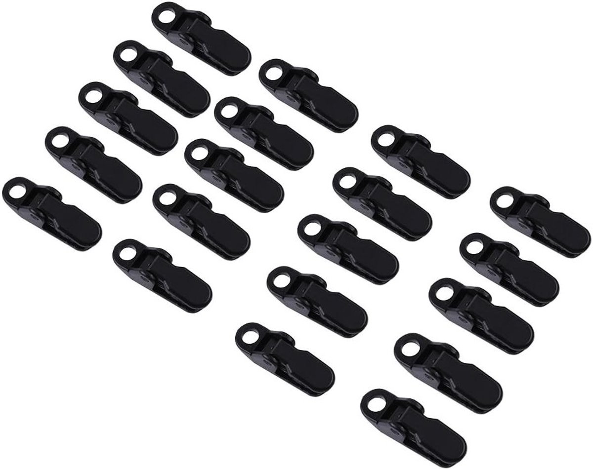20 Stuks Zwarte Tarp Clips Set - Tent Klemmen voor Camping, Canopy en Buitenactiviteiten
