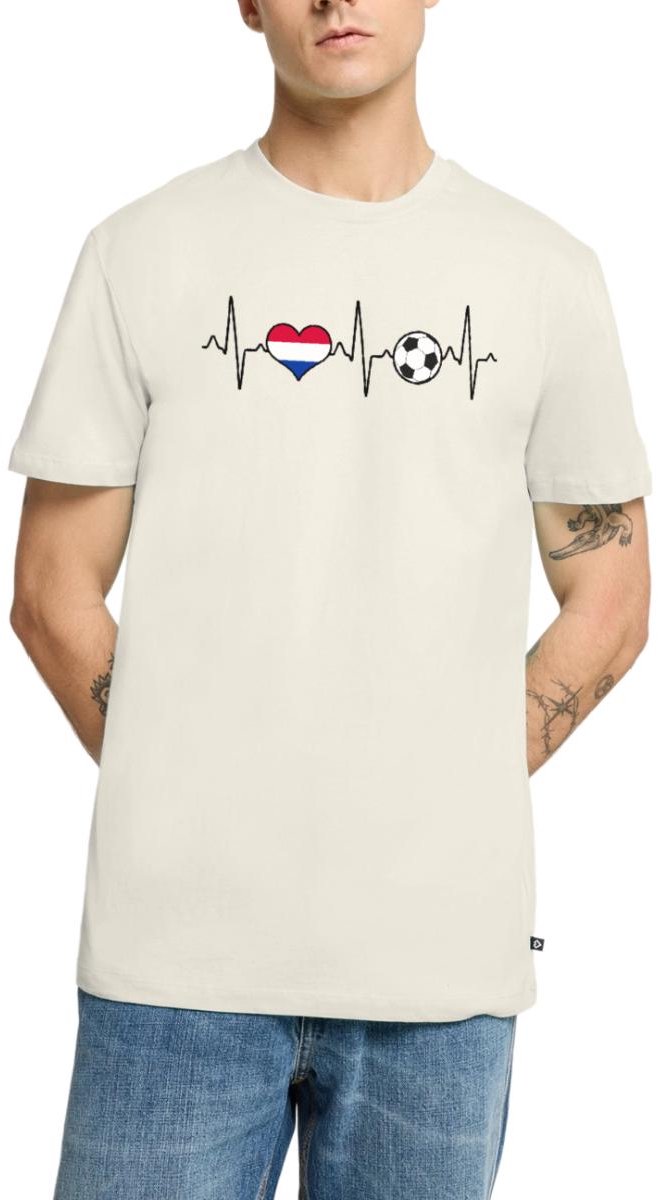 Nederland Voetbal Shirt Voetbal Hartslag Premium T Shirt Heren
