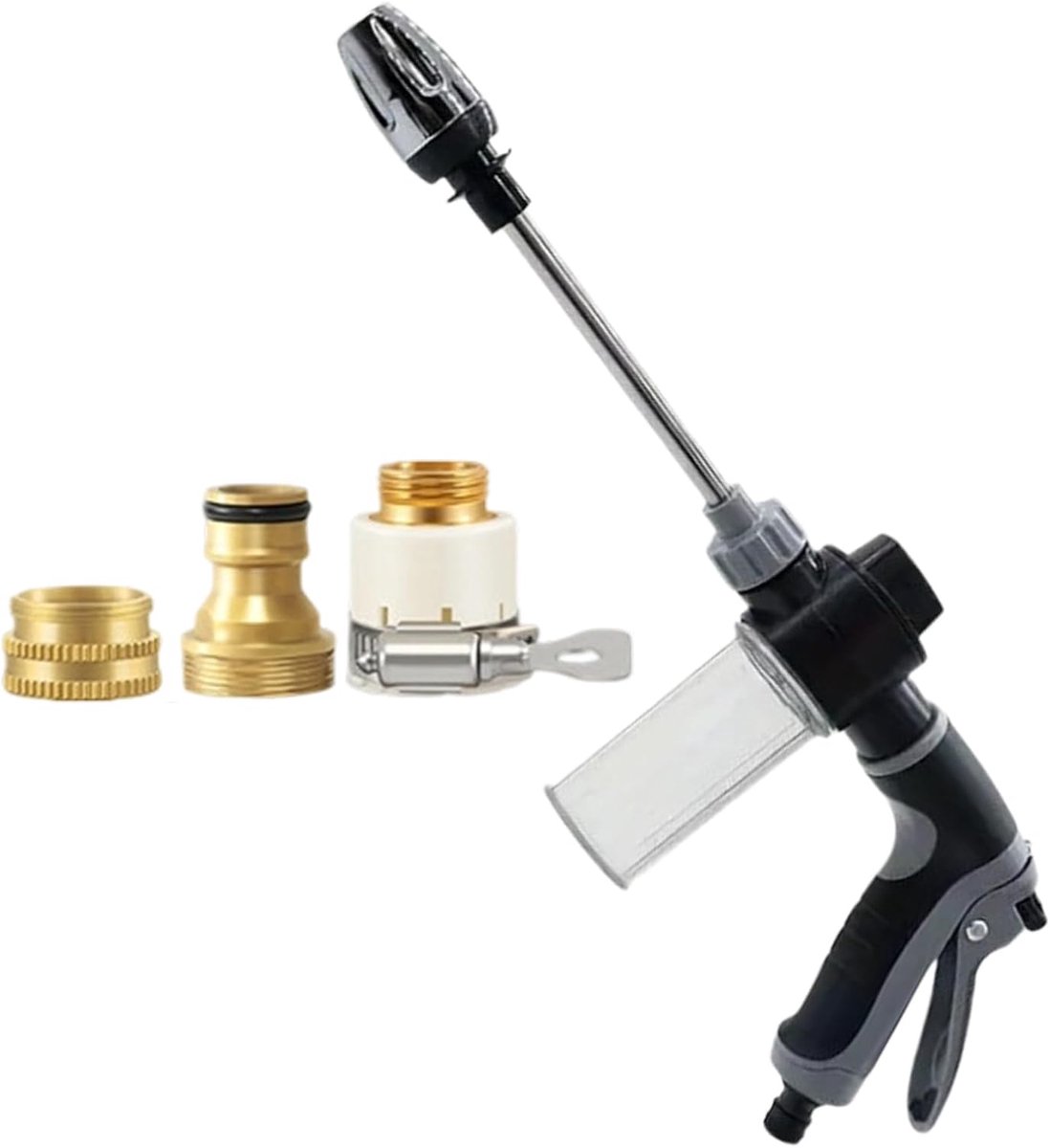 Hogedrukreiniger - Slang spuitpistool - Buitenonderhoud Huis - Metalen aansluitingen - 25.4 cm - Grijs
