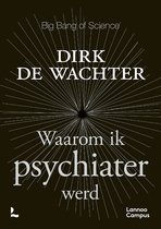 Boek "Waarom ik psychiater werd" van Dirk de Wachter, met een ontwerp van stralen die uit een centraal punt komen.