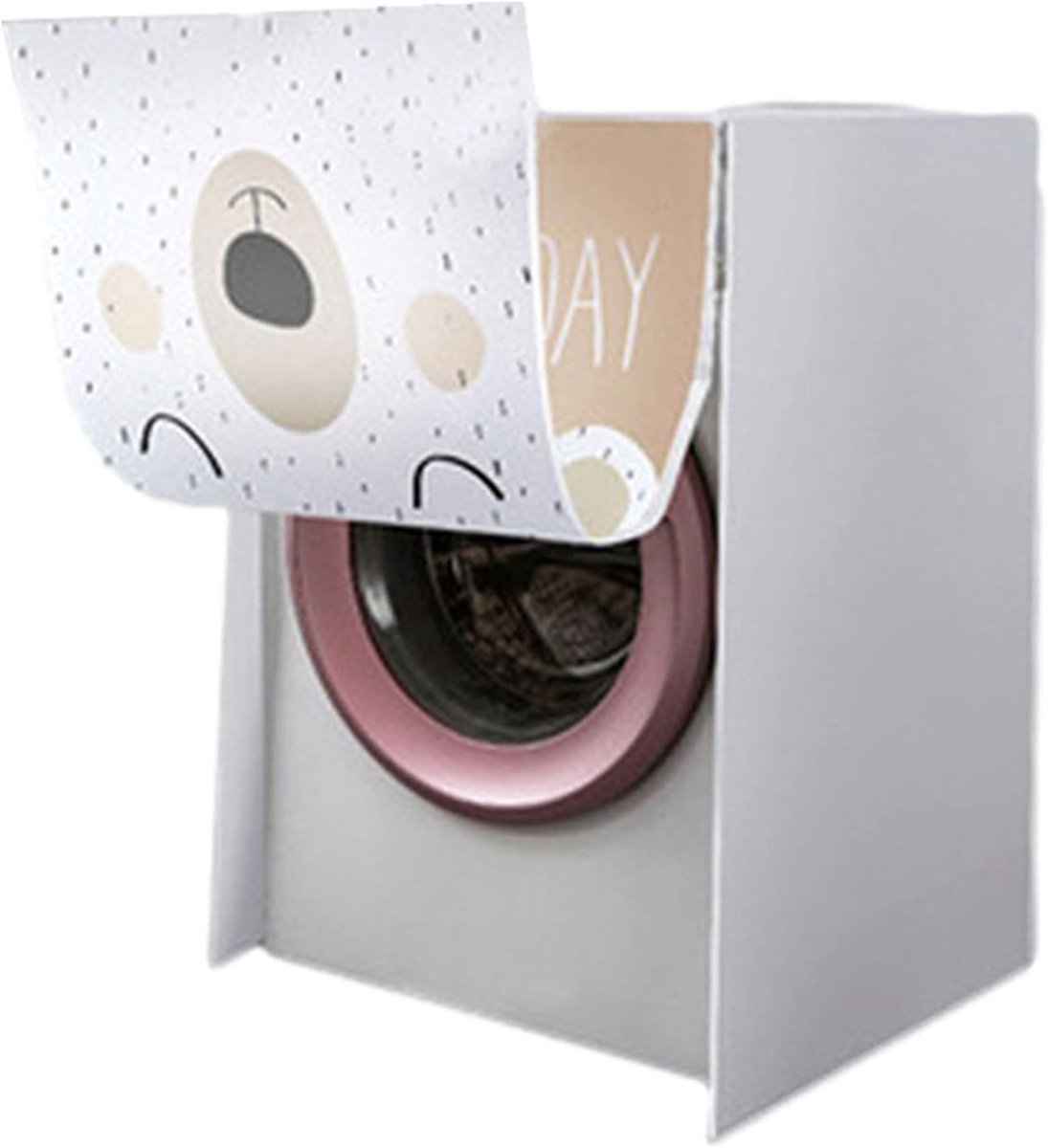 Wasmachinehoes Apparaatbeschermer Huishoudelijk gebruik Waterdicht en zonwerend 62 x 55 x 86 cm Wit