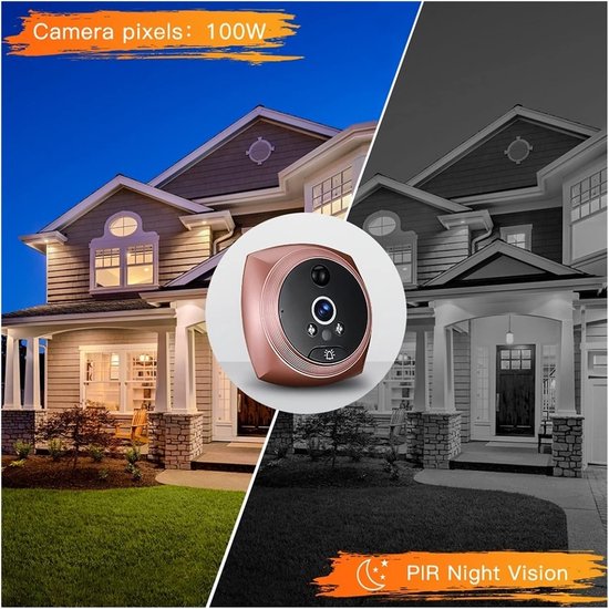 Deurbel met Camera - Video Oog Deurcamera - Veiligheid Thuis - 4.3 Inch Kleurenscherm - Peephole 16-40mm - Zilver — afbeelding 2
