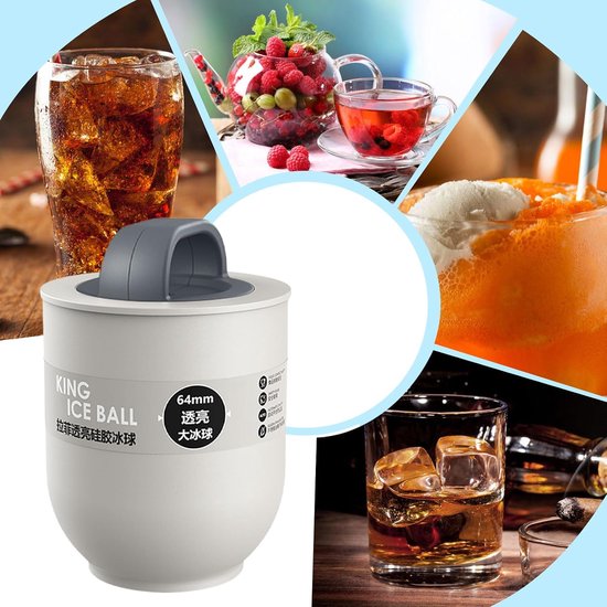 IJsballenmaker - Grote ijsvorm - Dranken Koelen - Langzaam Smeltend IJs - 15.5 cm - Meerkleurig — afbeelding 3