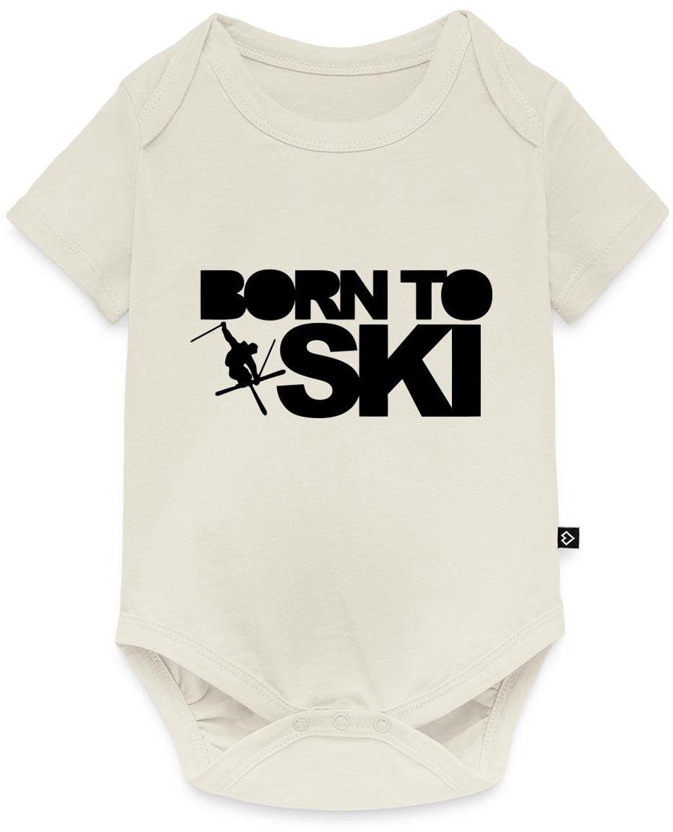 Born To Ski Wintersport Baby Rompertje Met Korte Mouwen