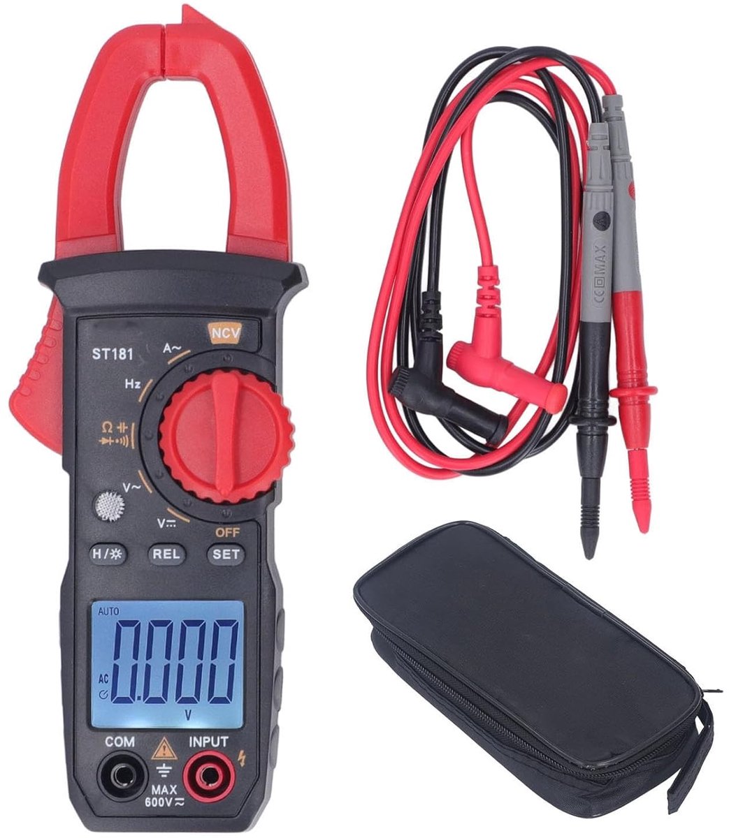Digitale Stroomtang - Ampèremeter Tester - Storingen Opsporen - Contactloze Detectie - Max 1.42 inch draad - Zwart