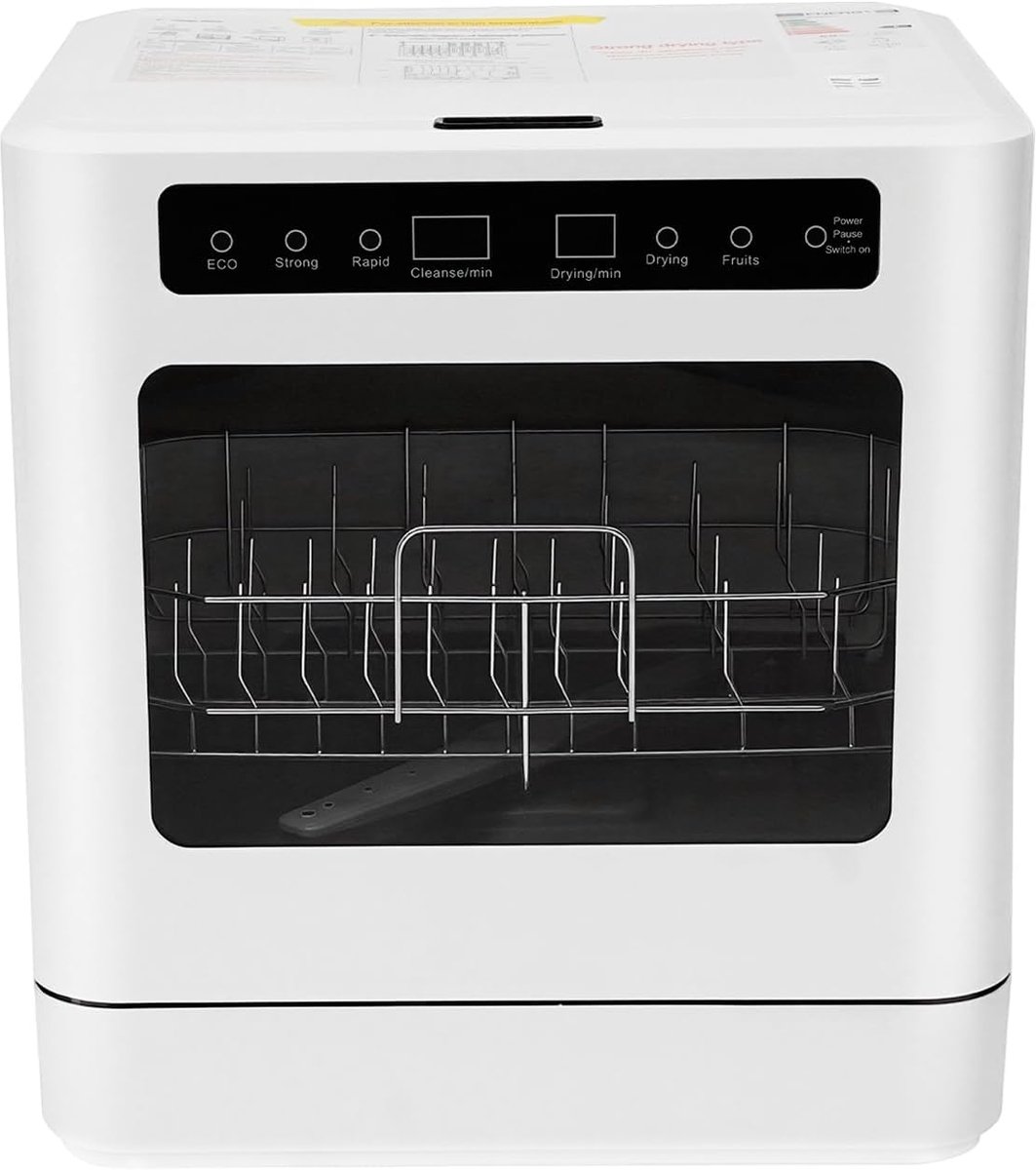 Tafelvaatwasser Compacte vaatwasser Keuken schoonmaken UV en hete lucht 43x39cm Wit