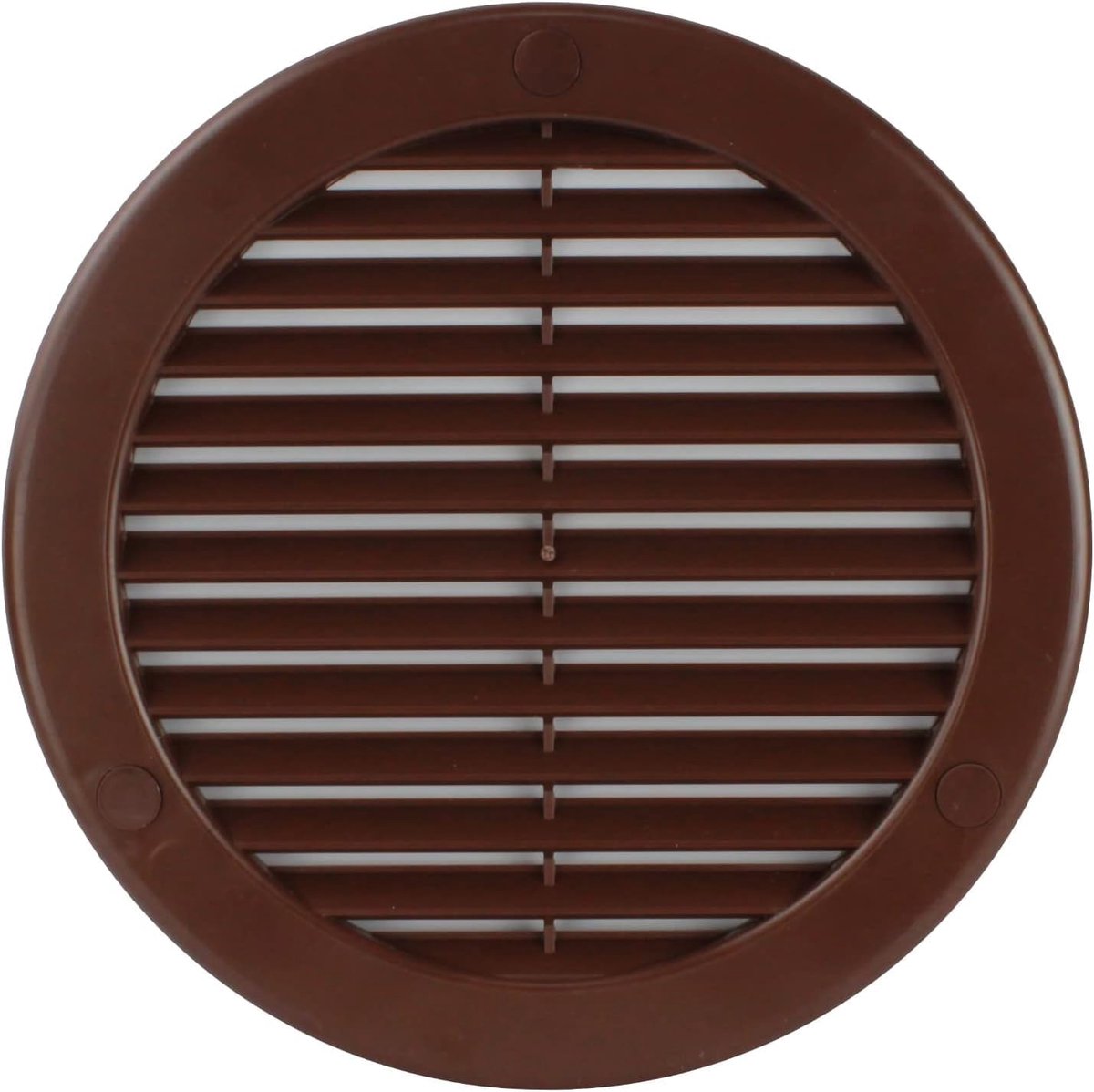 Ventilatierooster Rond - Muur Plafond Deksel - Ventilatie Binnen Buiten - Met Vliegenscherm - 125 mm - Bruin