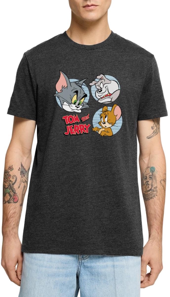 Tom En Jerry Met Hond Spike Premium T Shirt Heren