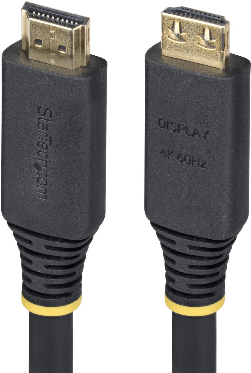Image of StarTech.com 10m Actieve High Speed HDMI Kabel met Grip Connectors, 4K 60Hz/1440p 144Hz, HDR10/HDCP 2.2/ARC, 18Gbps, UHD HDMI Kabel voor TV/Monitor/Display
