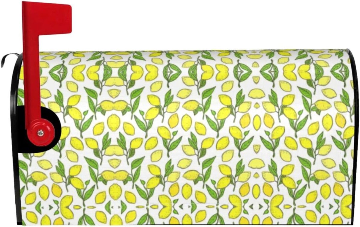 Mailboxhoes Magnetisch - Brievenbusdecoratie - Tuindecoratie - Weerbestendig Oxford Doek - 21x18 Inch - Citroenprint