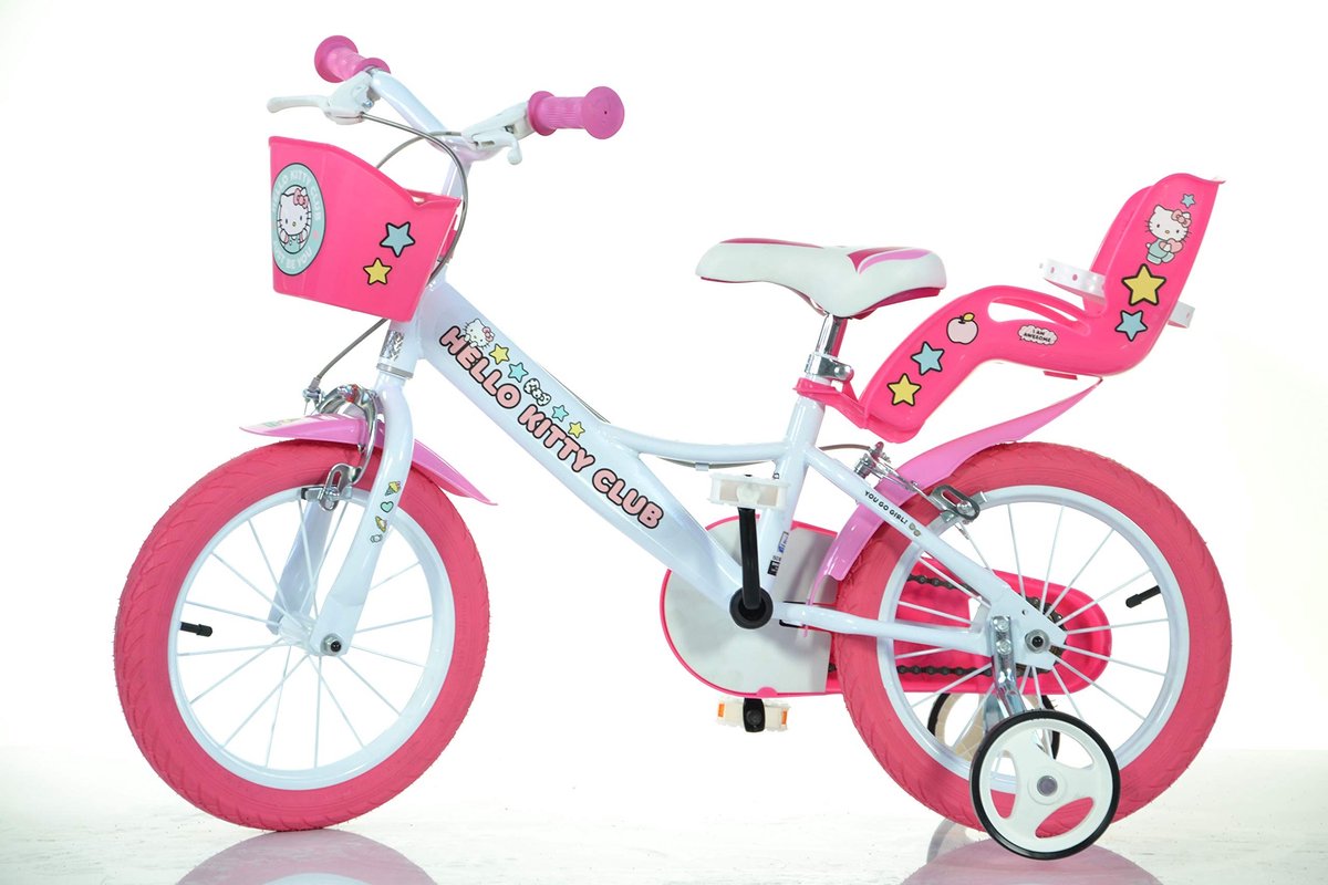 Solidchoice Hello Kitty Kinderfiets 14 Inch Wit Roze