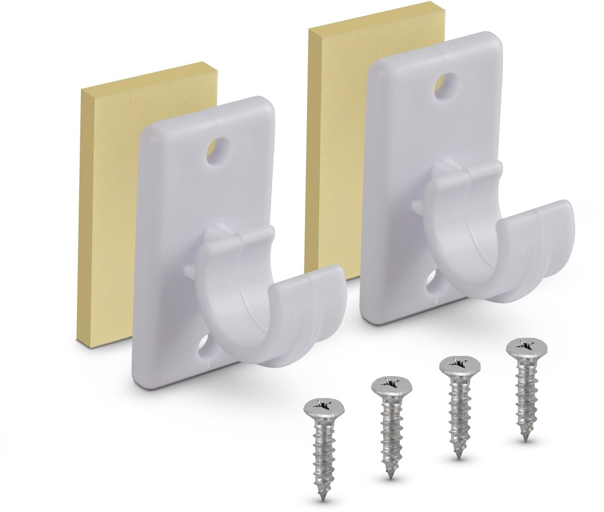 Solidchoice - Set van 2 Witte Reservedragers voor Gordijnroedes tot Ø 12 mm