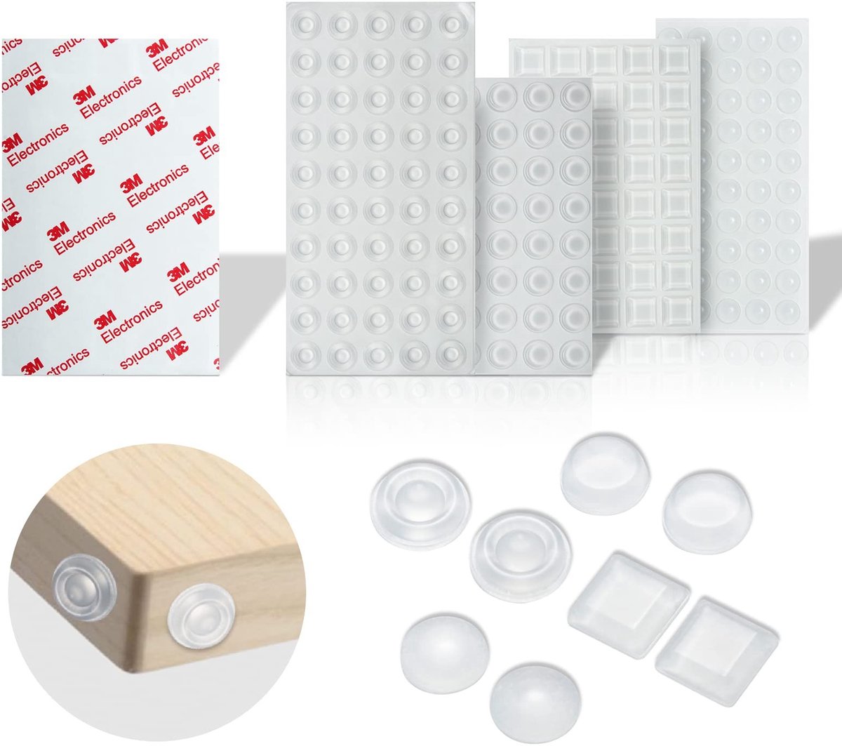 Solidchoice - 172 Stuks Zelfklevende Rubber Buffers voor Meubels