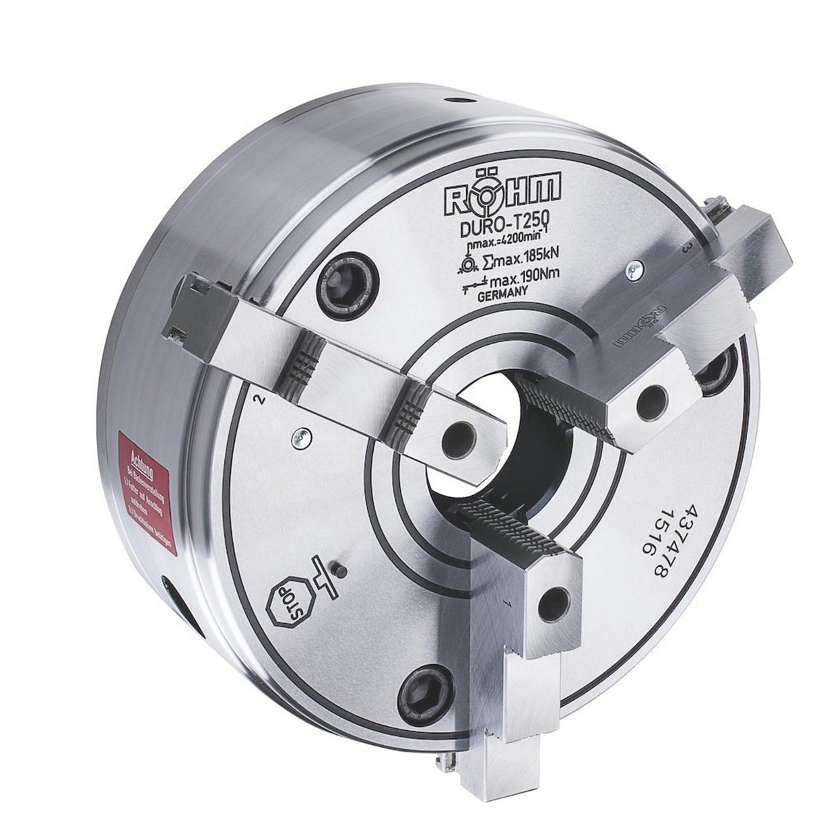 Röhm DURO-T 315, 3-klauw, Cilindrische centreeropname, eendelige omkeerbekken - 437479