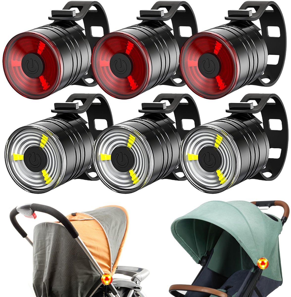Solidchoice - Set van 6 LED Veiligheidsverlichting voor Kinderwagens
