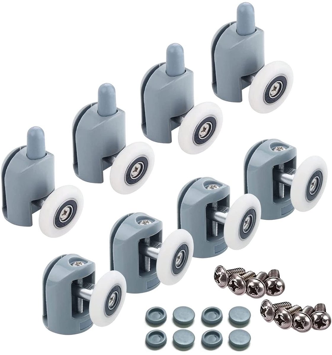 Solidchoice - Set van 8 Douchedeurwielrollen met 23mm Wieldiameter voor Badkamer