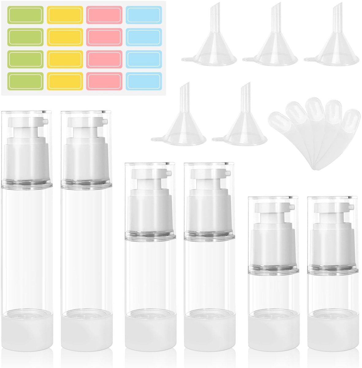 Solidchoice - Set van 6 Airless Pompdispenser Flessen voor Cosmetica
