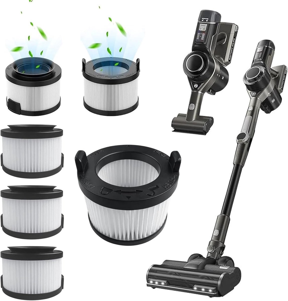 Solidchoice - 6 Stuks HEPA Vervangingsfilters voor Accustofzuiger