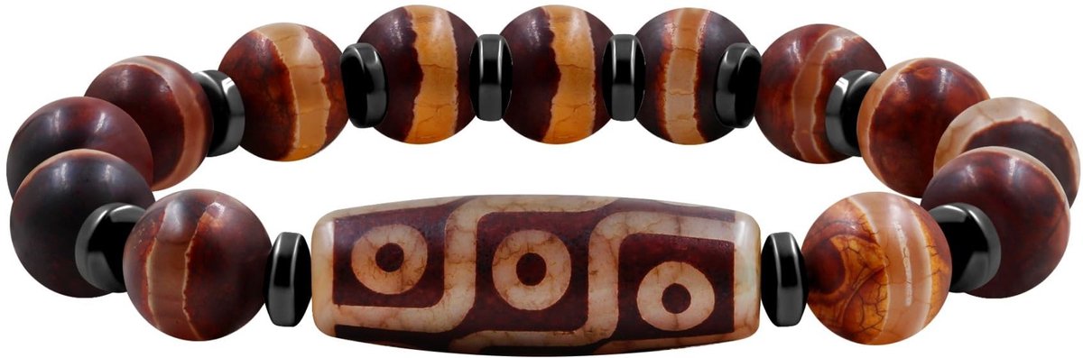 Solidchoice - Tibetaanse Dzi Beads Armband - Feng Shui Geluksjuweel voor Meditatie