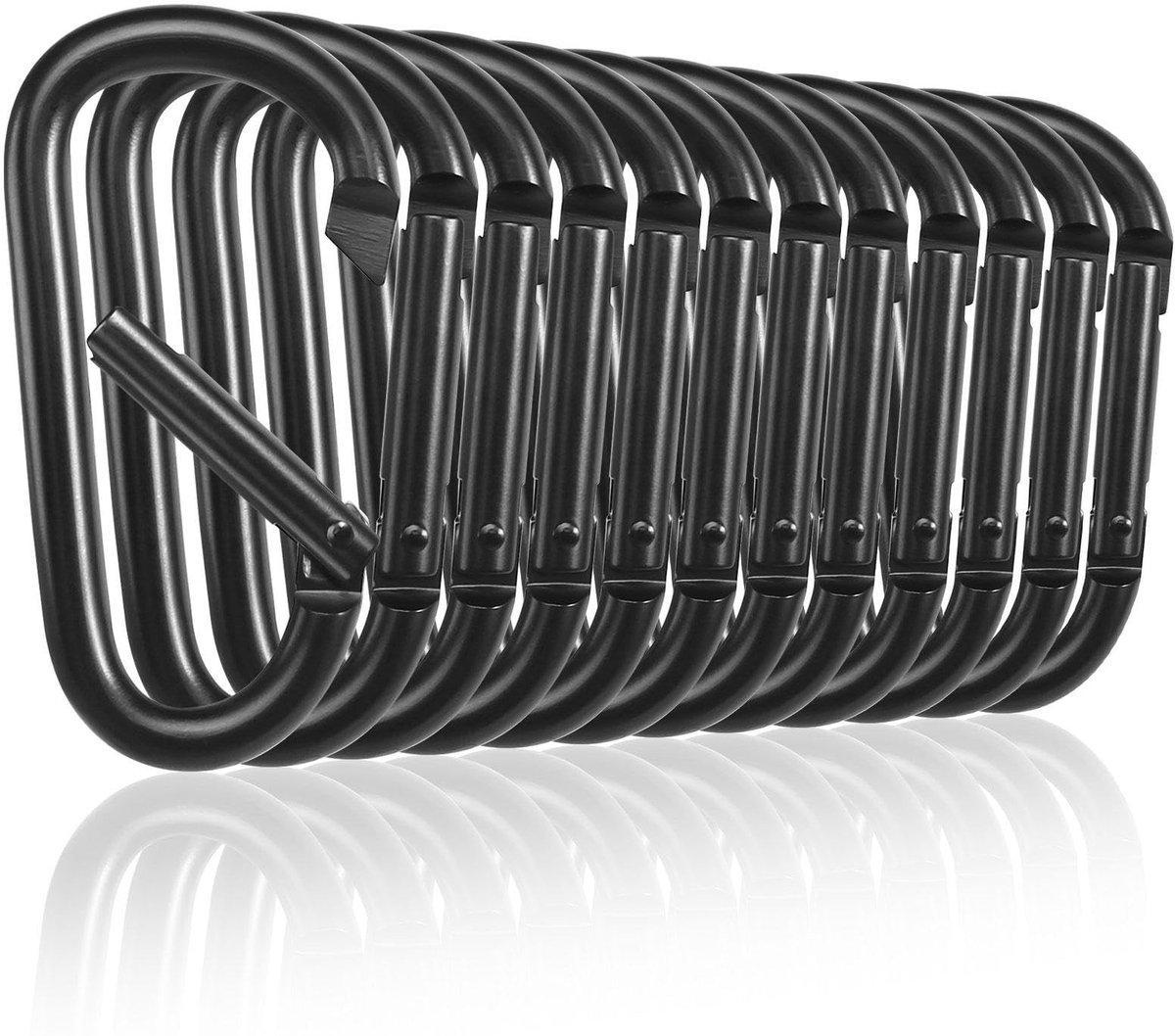 Solidchoice - Set van 12 Grote Aluminium Karabijnhaken