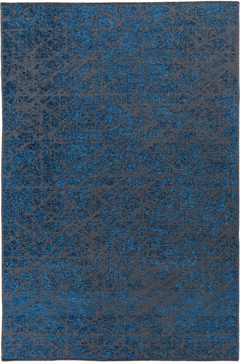 Padiro laagpolig vloerkleed 80 x 150 cm - blauw - modern abstract design - geschikt voor vloerverwarming - van polyester