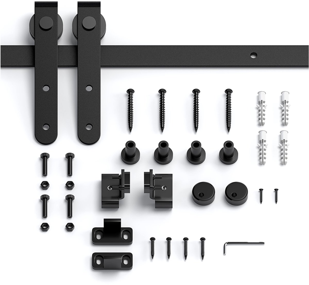 Meubel Schuifdeursysteem Enkele deur| Zwart 122 cm | Per Set
