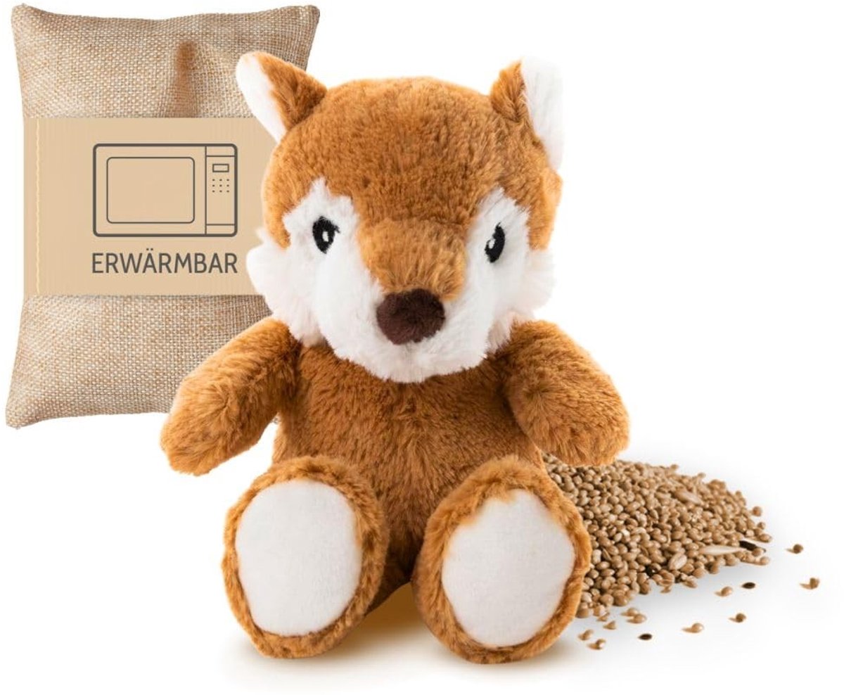Solidchoice - Warmtekussen Knuffeldier Mini Vos met Uitneembare Vulling
