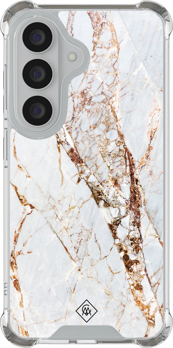 Casimoda® hoesje - Geschikt voor Samsung Galaxy S26 Plus - Marmer Goud - Shockproof case - Extra sterk - TPU/polycarbonaat - Goudkleurig, Transparant