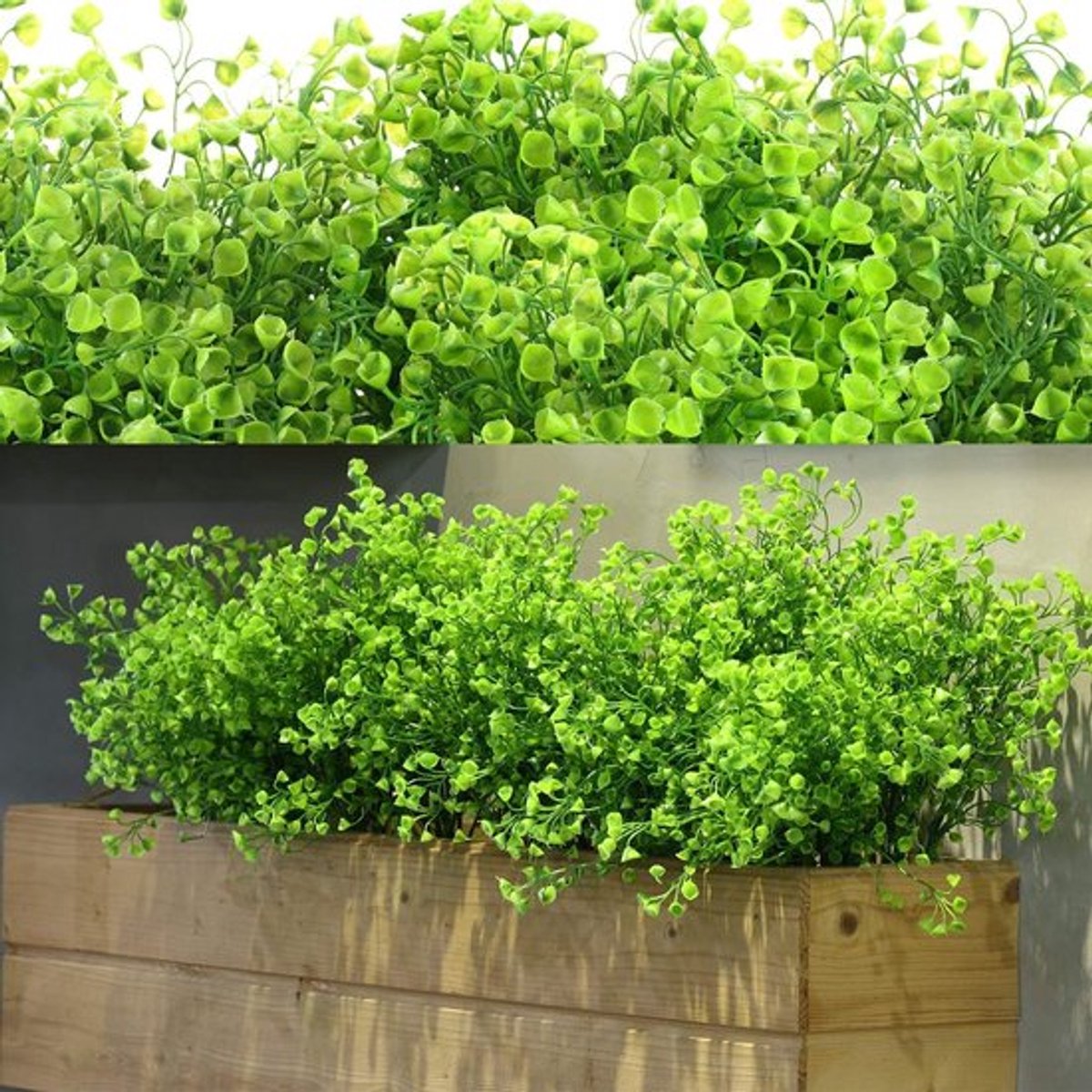 12 Bundels Kunstbloemen voor Buiten - UV Bestendige Neppflanten en Faux Struiken voor Tuin, Terras en Hangplanten Decoratie in Lente en Zomer (Groen)