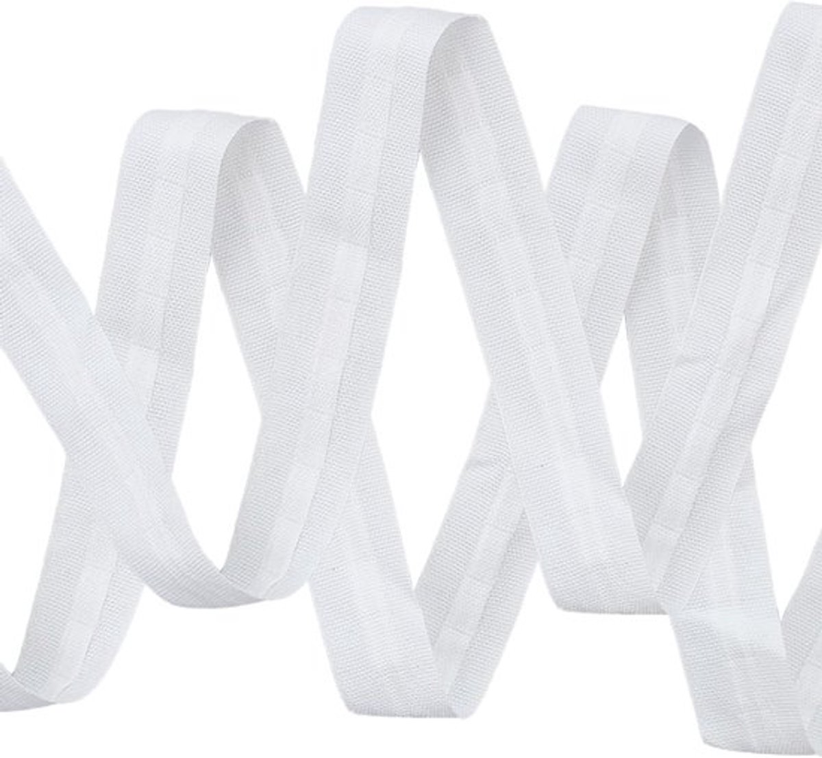 Witte Golfvormige Gordijnband voor Vouwgordijnen, Verwijderbare Naai Tape voor Deuren en Douches, 20 m x 2.5 cm, Ideaal voor Creatieve Naaiprojecten en Gordijnaccessoires