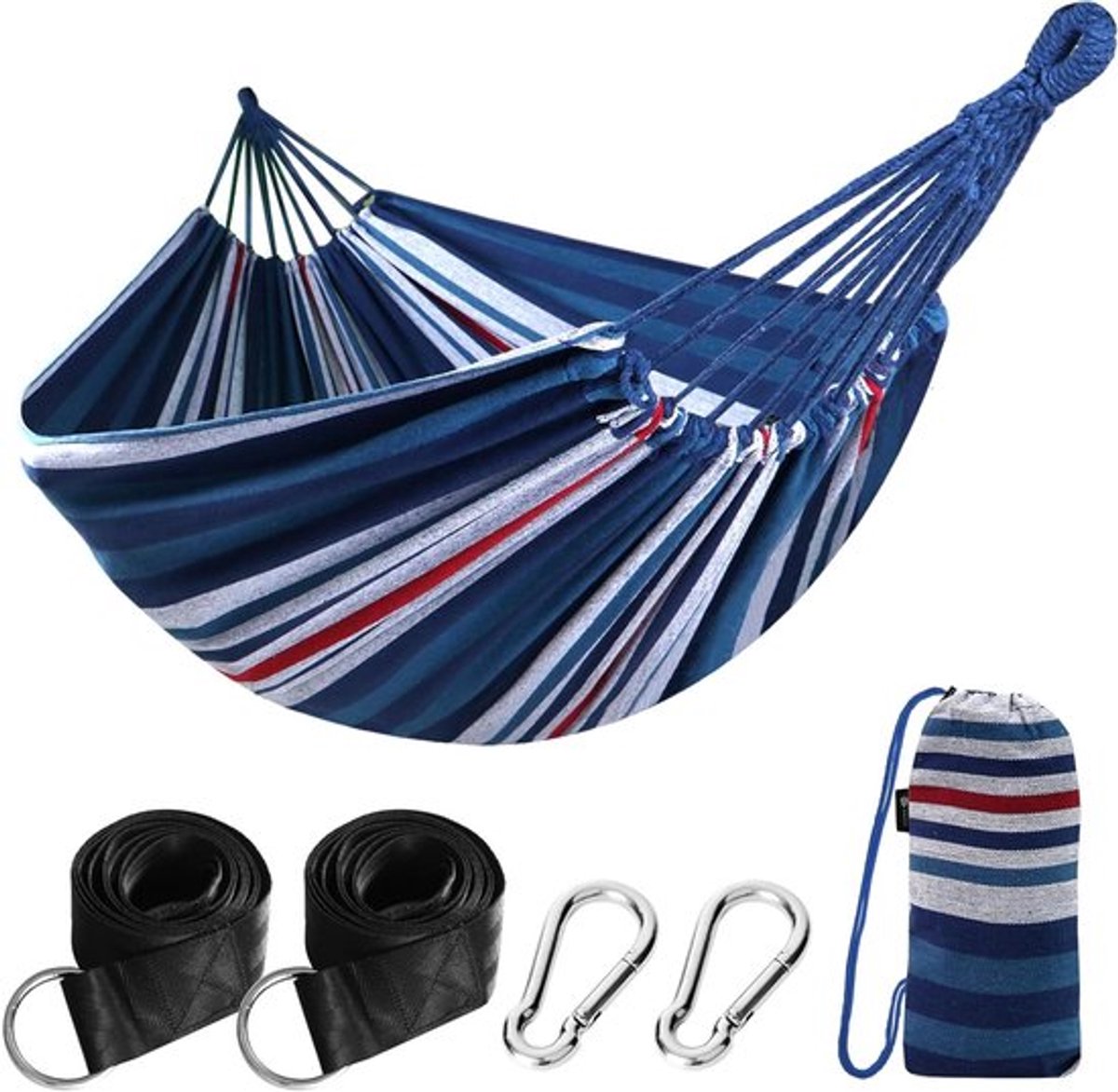 Comfortabele Hangmat voor Buiten 210 x 150 cm, Draagvermogen tot 200 kg, Inclusief Opbergzak voor Tuin en Terras - Lichtgroen