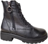 Waldlaufer 648803 139 001 Zoe Veterboots Zwart Leer Dames Breedtemaat K - Zwart - 39