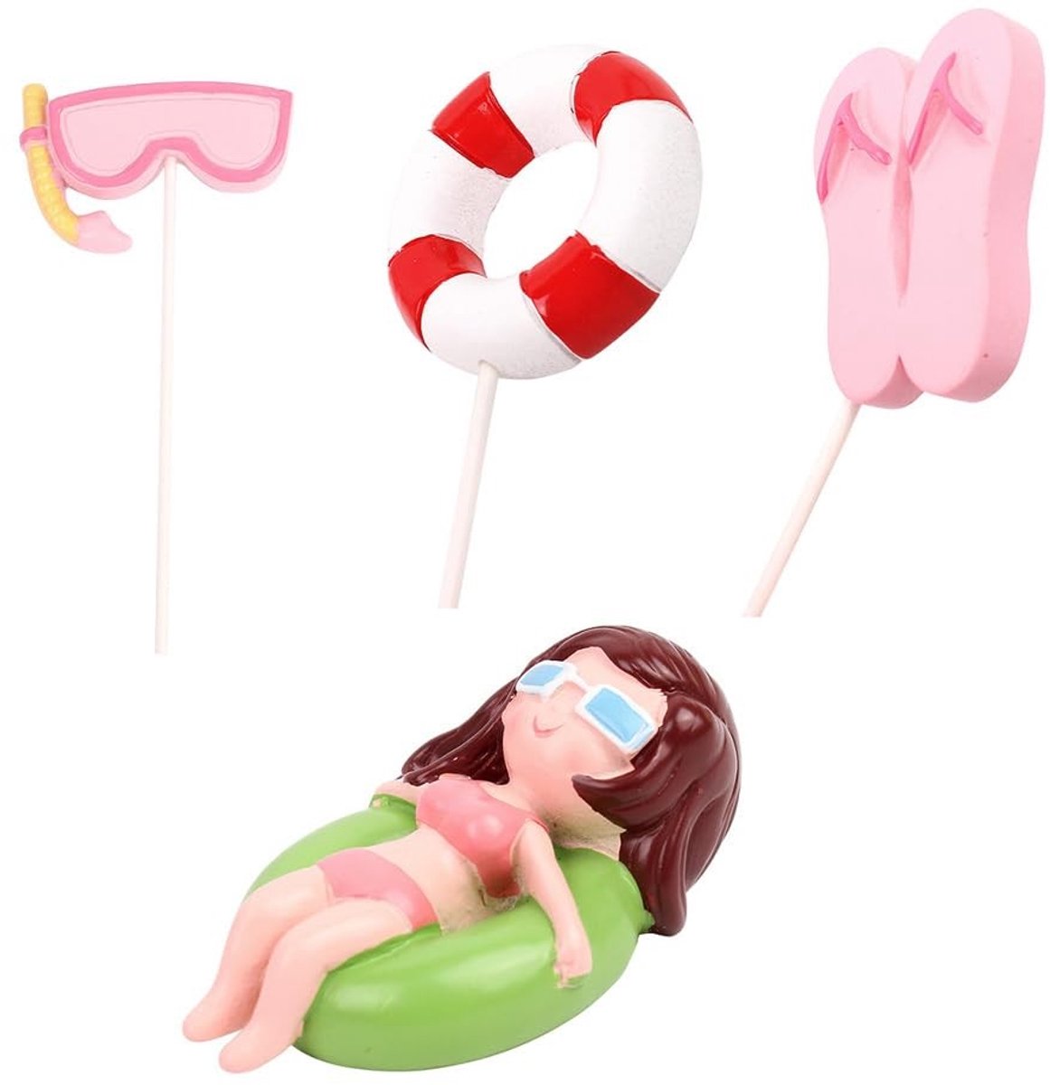 Solidchoice - Set van 4 Zwembad Cake Decoraties voor Verjaardagsfeesten
