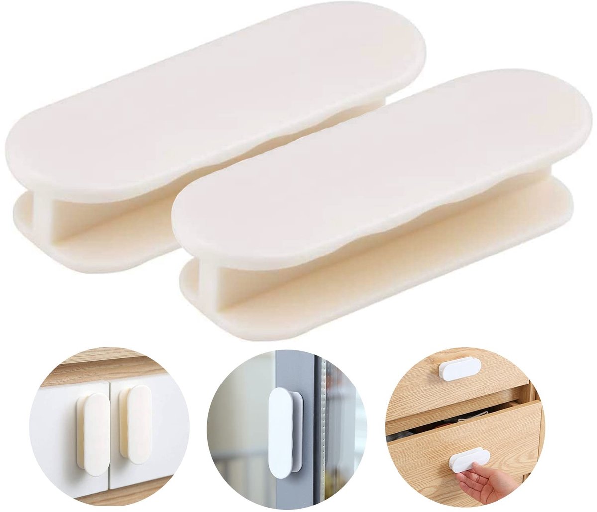 Solidchoice - 2 Stuks Zelfklevende Deurhandvatten voor Balkon en Meubels