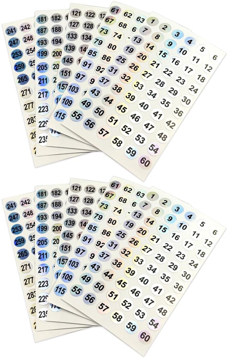 Solidchoice - Set van 10 Vellen Zelfklevende Nummerstickers