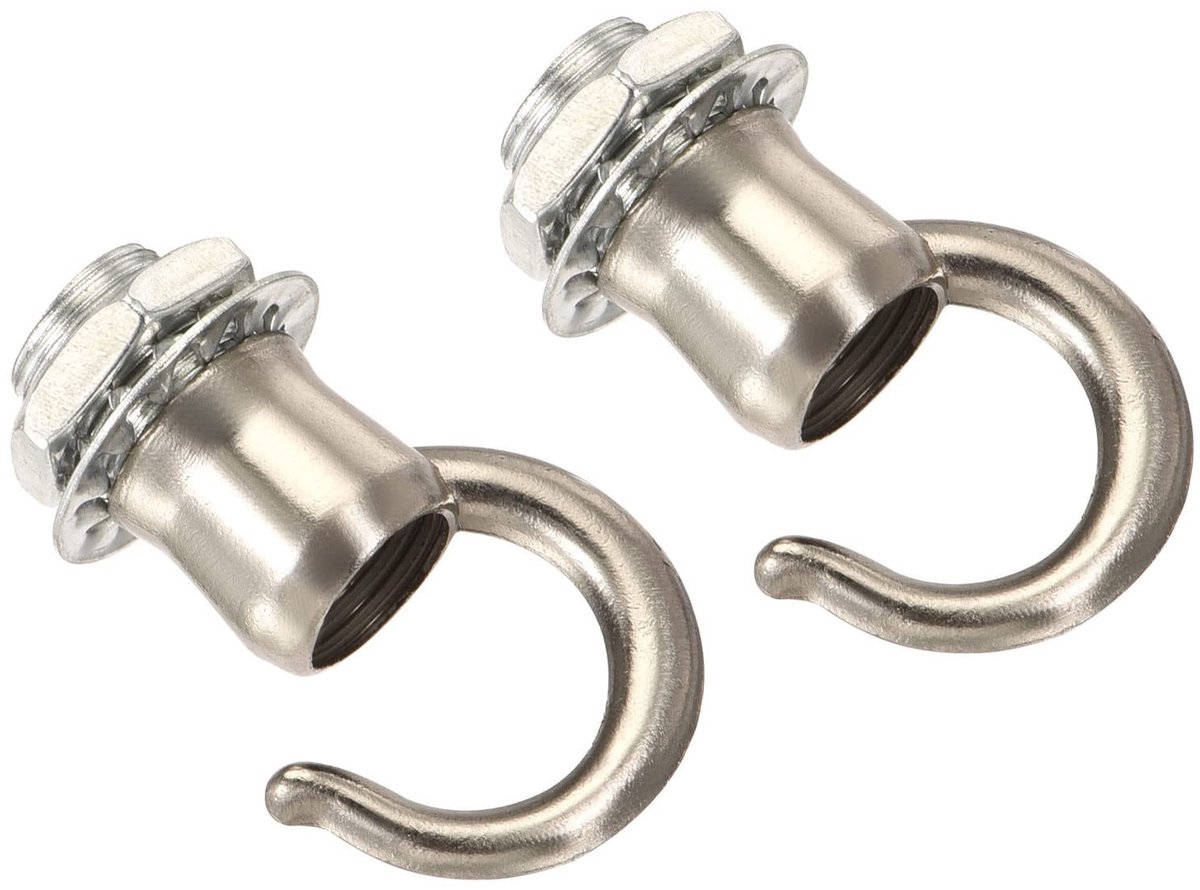 Solidchoice - 2 plafondhaken van legering, accessoires voor hanglampen en kroonluchters (nikkel, 2 x 2,8 x 2,8 cm)