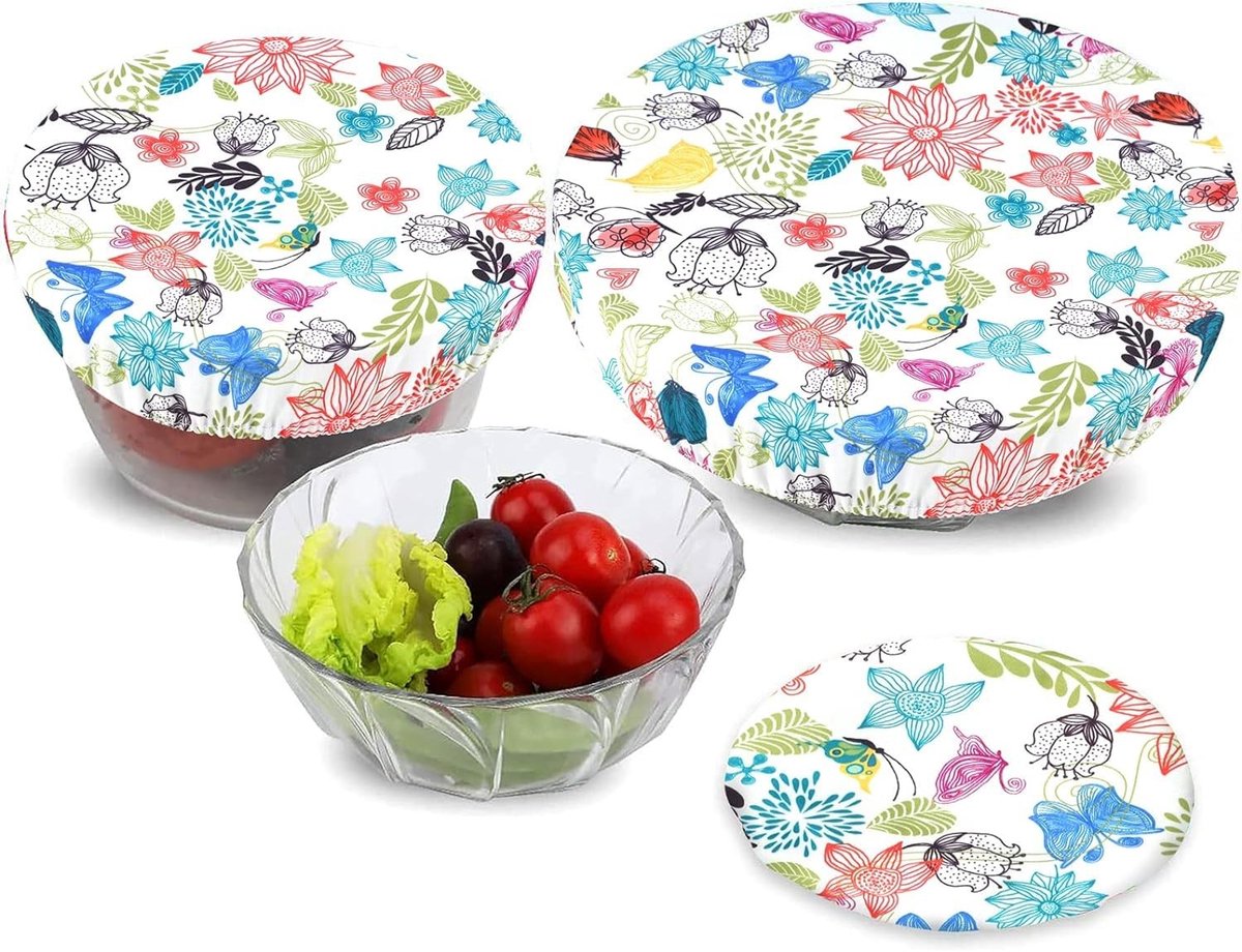 Solidchoice - Set van 3 Herbruikbare Voedselhoezen met Elastische Randen
