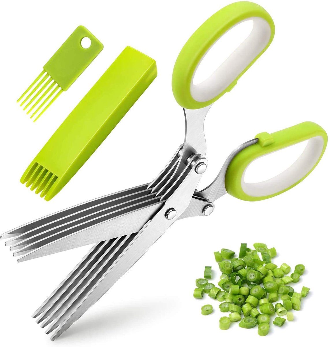 Solidchoice - Drie-in-een RVS Keukenschaar met 5 Blades voor Kruiden
