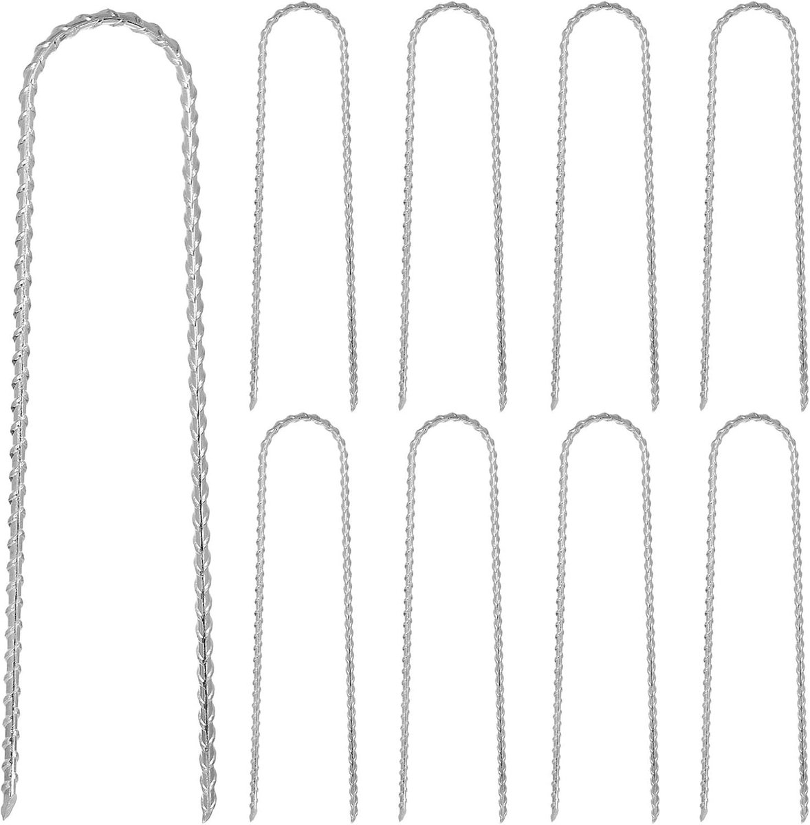 Heavy Duty Gegalvaniseerde Grondankers - 39,8 cm - U-vormige Tentharingen - Voor Tenten en Trampolines