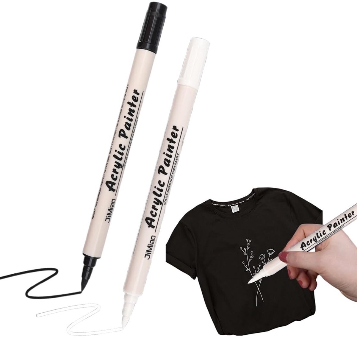 Solidchoice - Textielmarkers Set - Dubbele Punt voor Permanent Schilderen op Stof