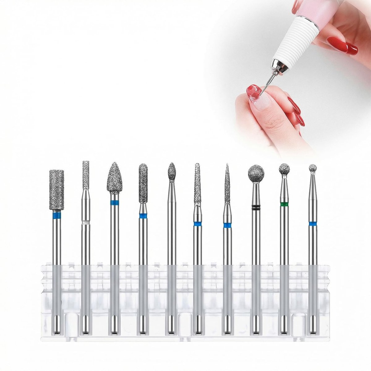 Solidchoice - 10-delige Professionele Diamant Vijlenset voor Nagels