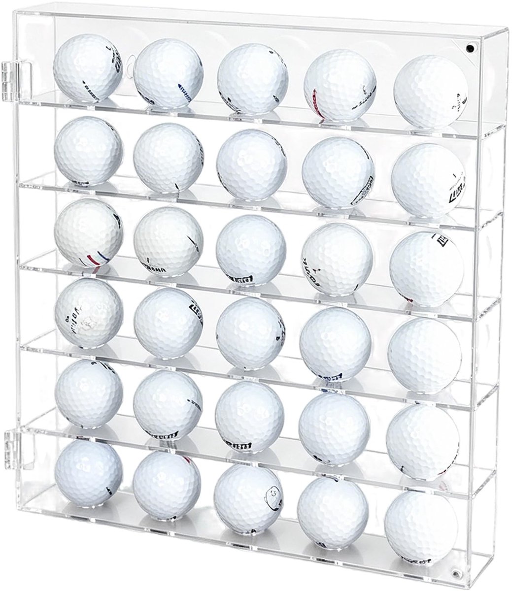 Solidchoice - Acryl Vitrine voor 30 Golfballen - Stofdichte Opbergdoos met Bevestigingsgaten