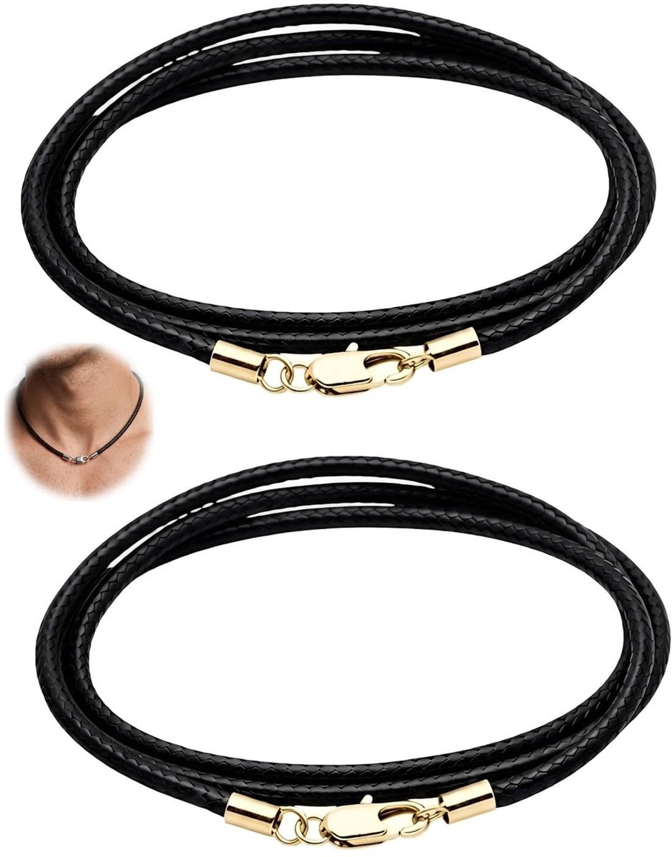 Solidchoice - Zwarte Rubber Halsketting met Karabijnhaak voor Dames en Heren - Waterdicht en Duurzaam