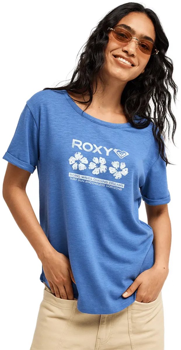 Roxy Vl Ocean Wave Re T-shirt Met Korte Mouwen Blauw M Vrouw