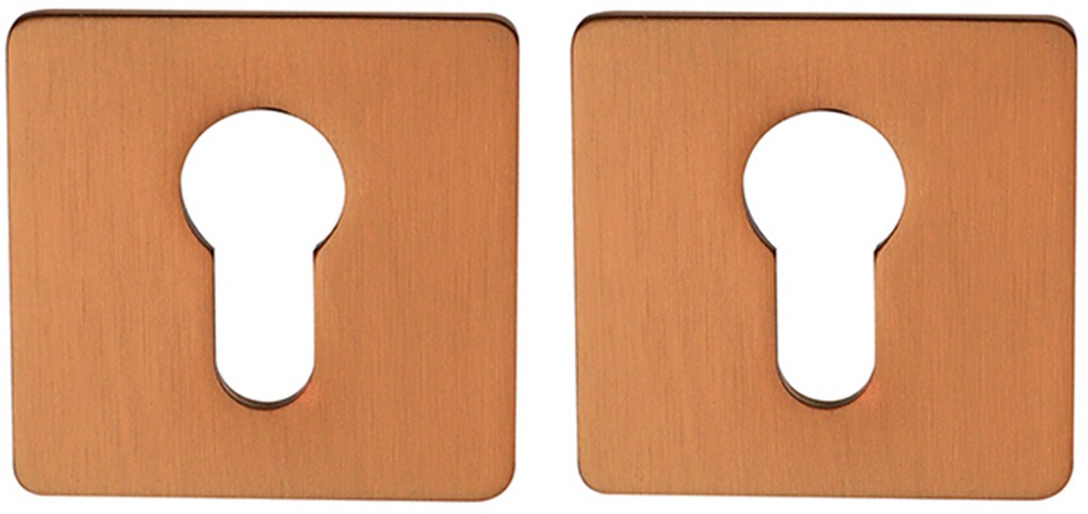 Cilinderrozet vierkant 55x3mm ultra dunne rozet van 3mm brons geborsteld PVD gecoat