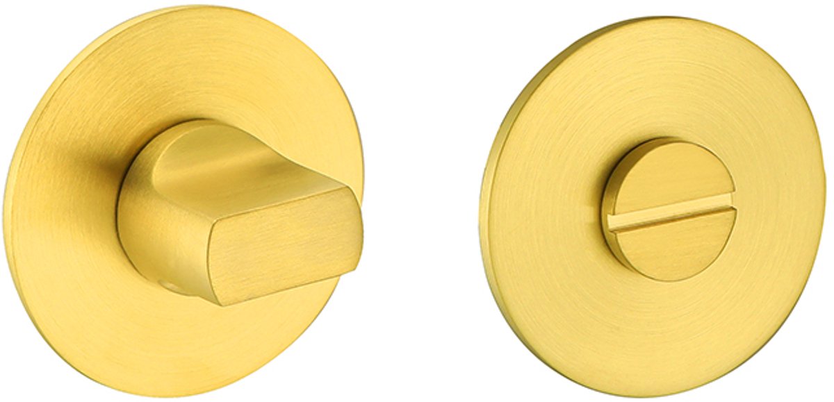 Rozet met toilet / badkamersluiting rond 55x3 mm ultra dunne rozet van 3mm geborsteld messing PVD gecoat