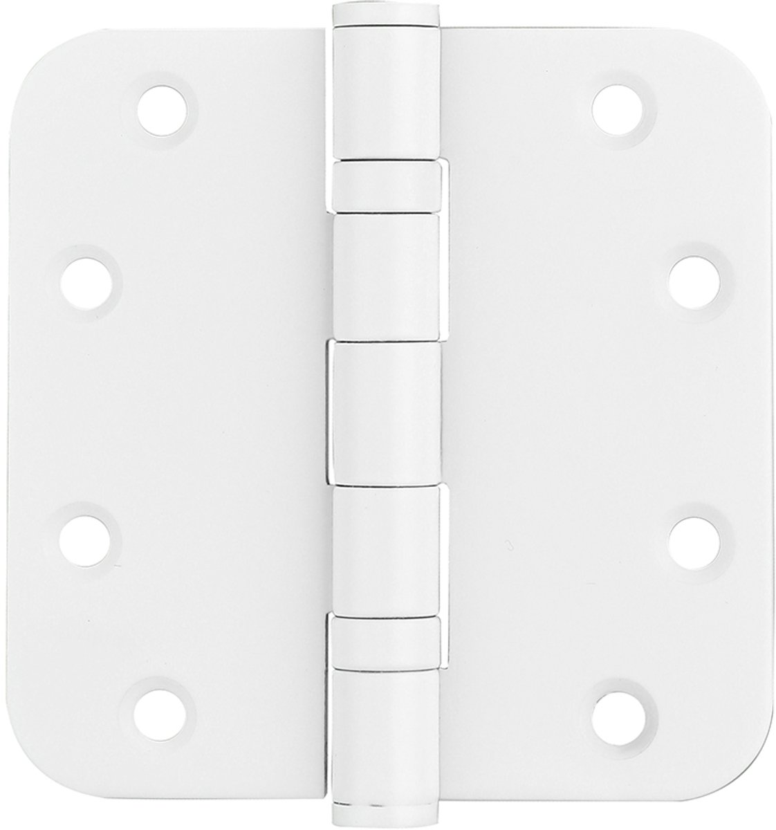 Kogelscharnier afgerond 89x89x2,5mm mat wit PVD gecoat